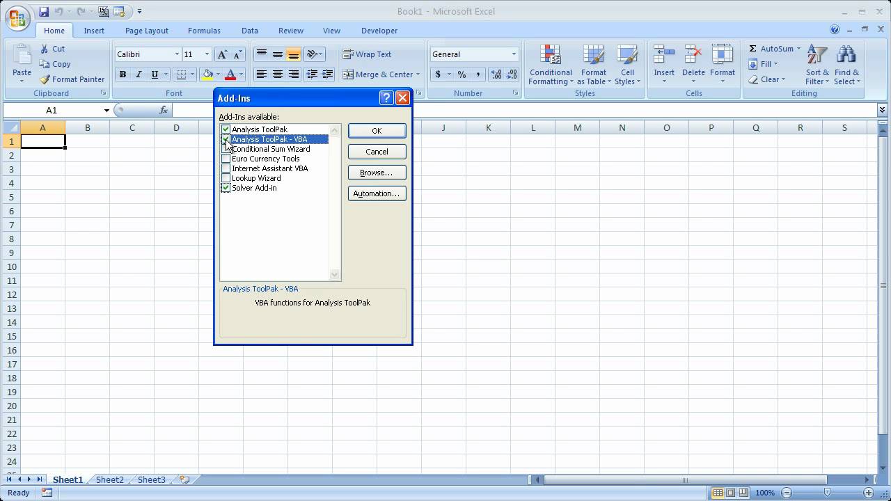 add the toolpak for excel on a mac